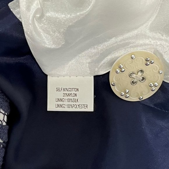 Kay Unger New York Blue Lace 3 Button Blazer Jacket 6 - Picture 5 of 8